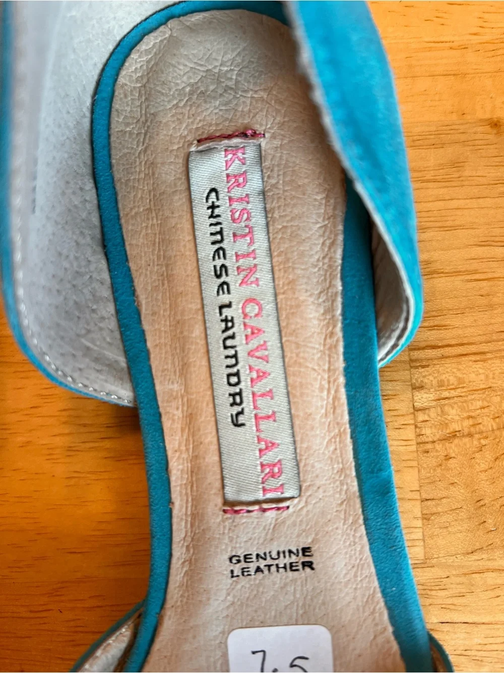 Teal Suede Pointed D'Orsay Flats Chinese Laundry Kristin Cavalleri 7.5 nwot